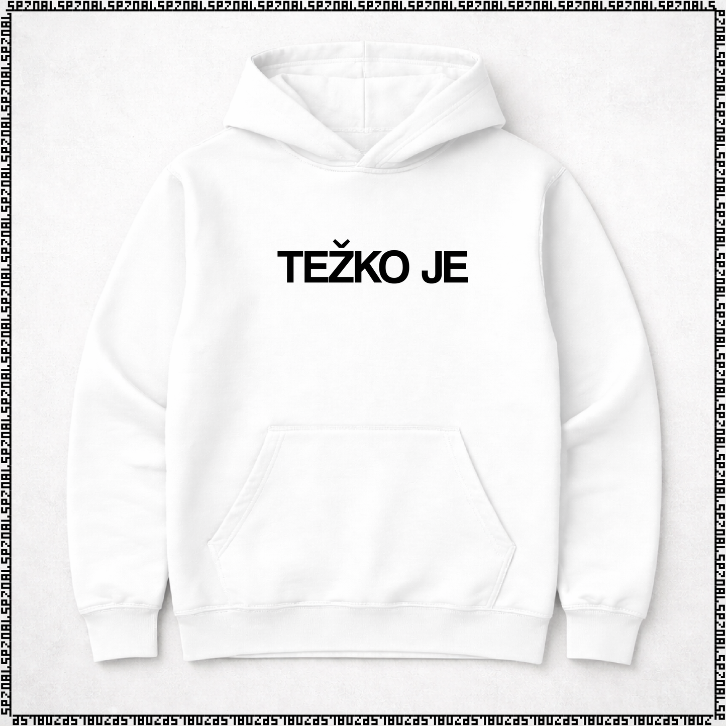 pulover s kapuco "težko je"