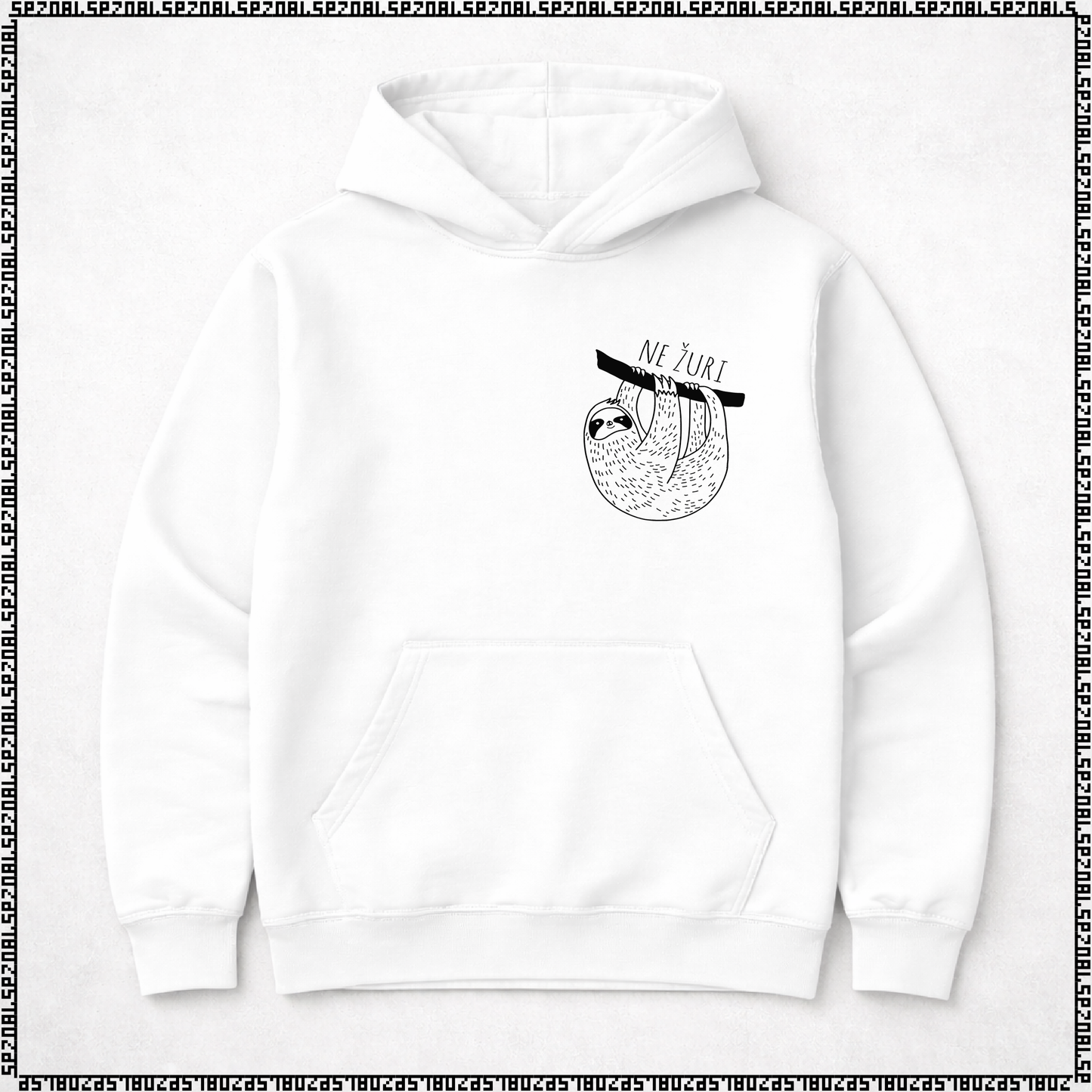 pulover s kapuco "ne žuri"