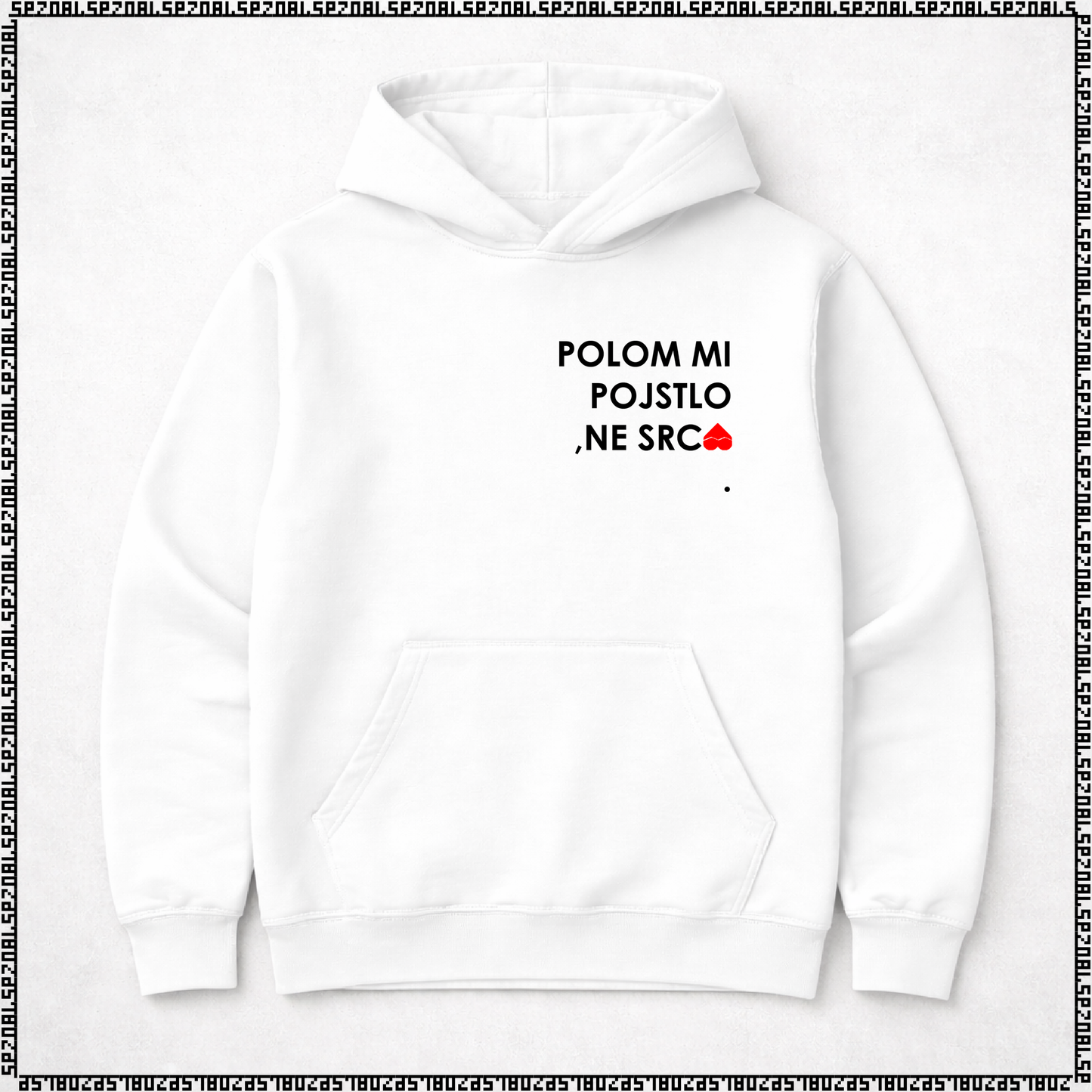 pulover s kapuco "polom mi pojstlo, ne srca."