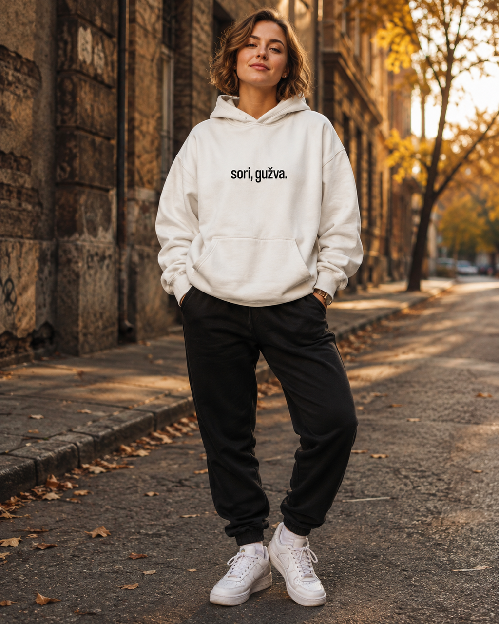 pulover s kapuco "sori, gužva" - lifestyle bel