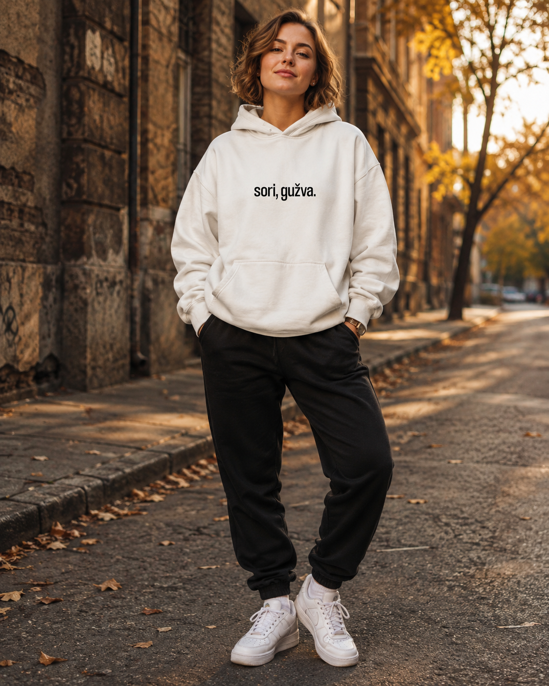 pulover s kapuco "sori, gužva" - lifestyle bel