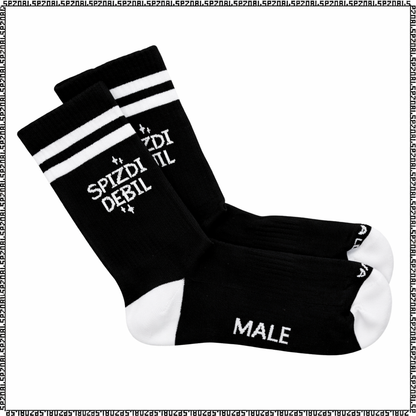 nogavice "male zmage veliki porazi" - črne z belim napisom