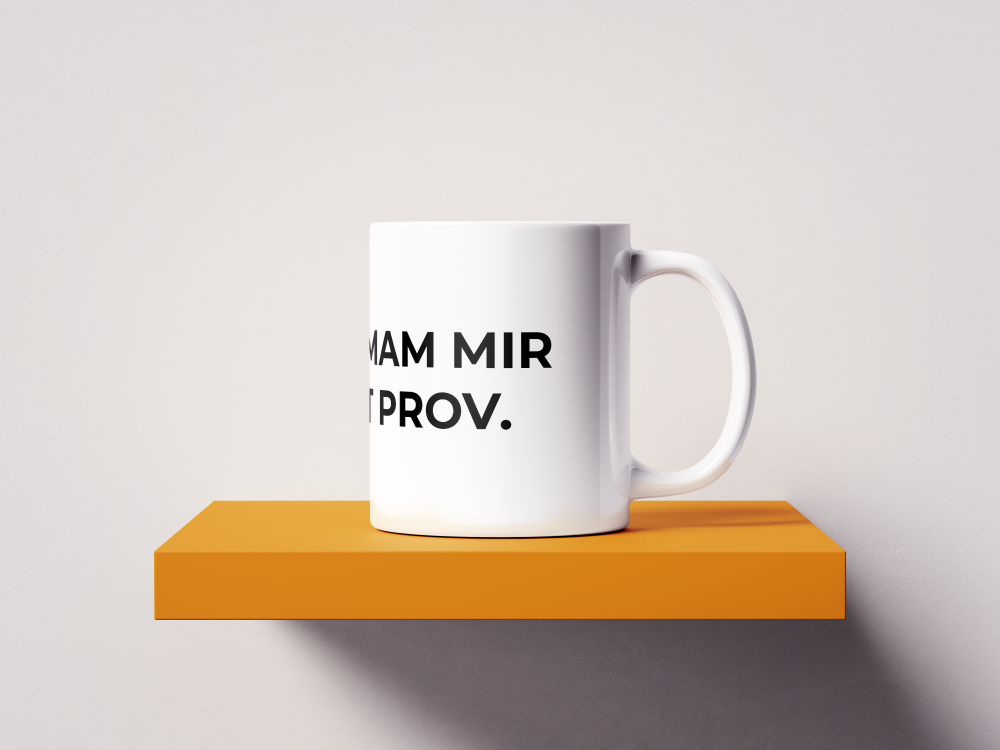 Skodelica Raj mam mir kot prov.