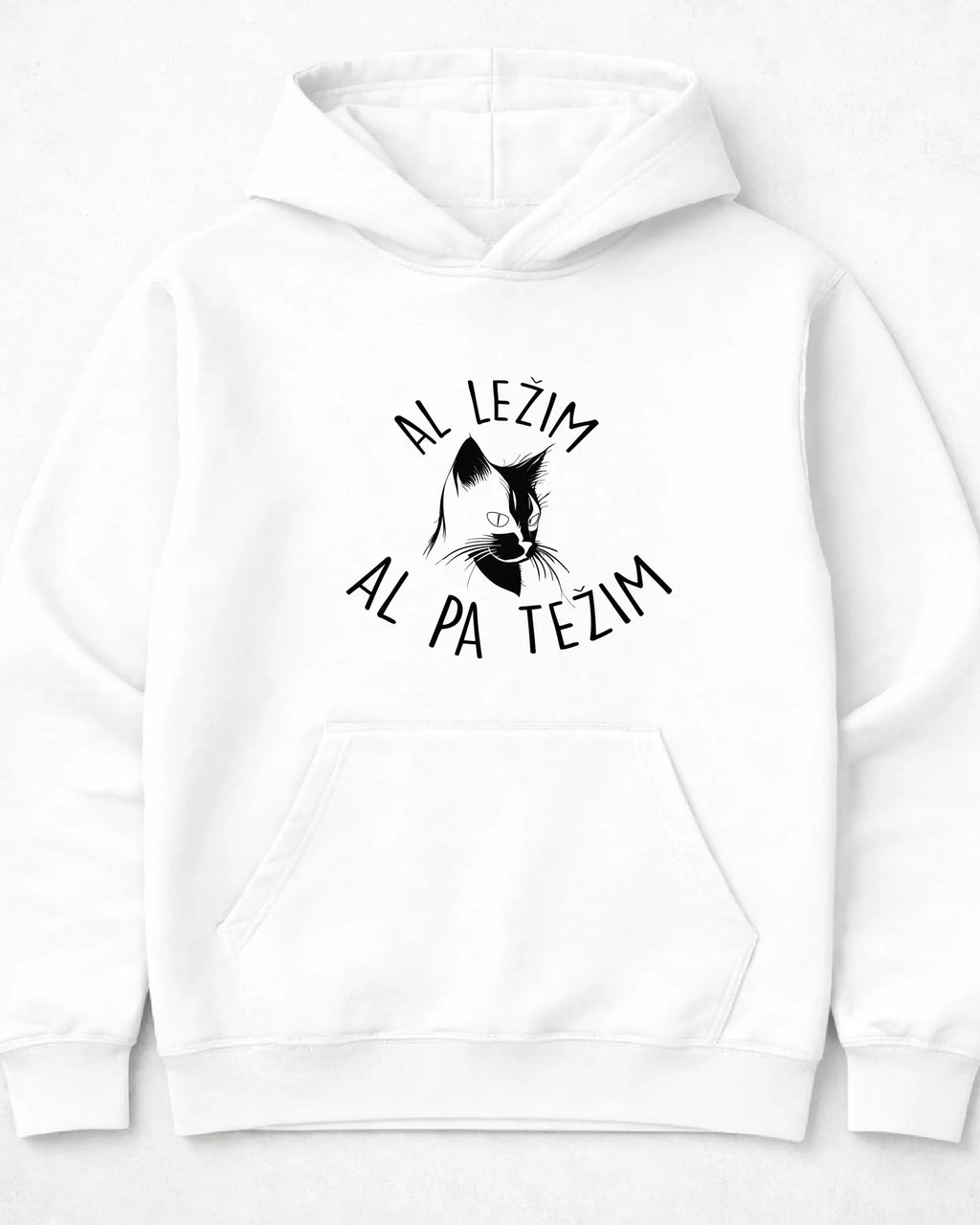 pulover s kapuco "al ležim al pa težim"