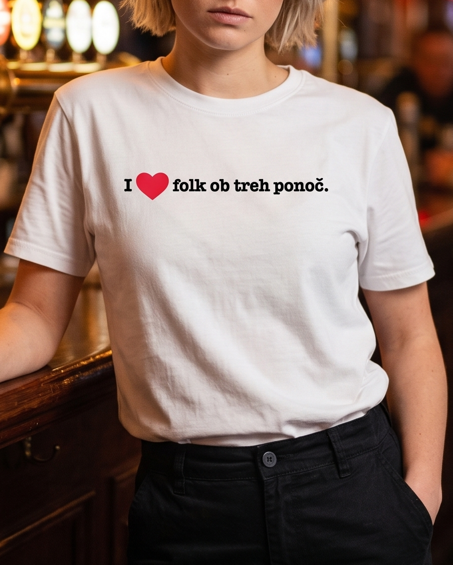 majica "i love folk ob treh ponoč"
