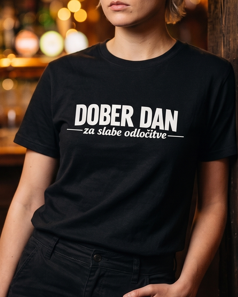 majica "dober dan za slabe odločitve"