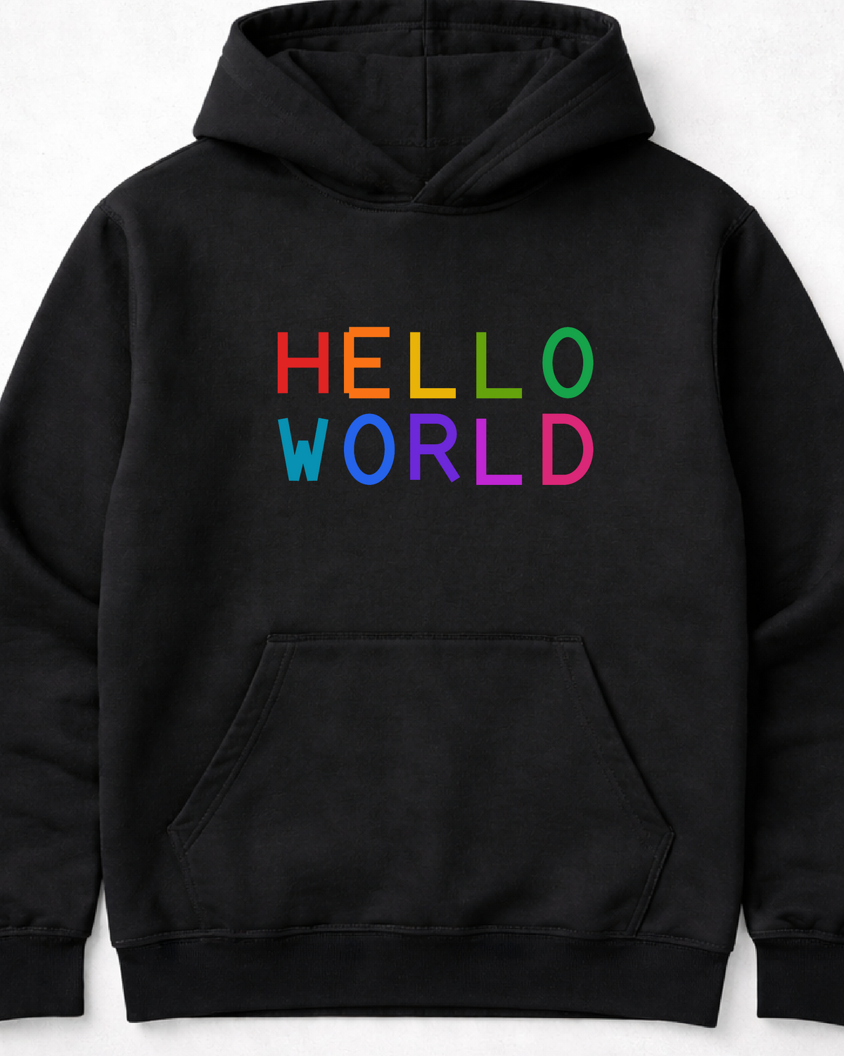 pulover s kapuco "hello world"