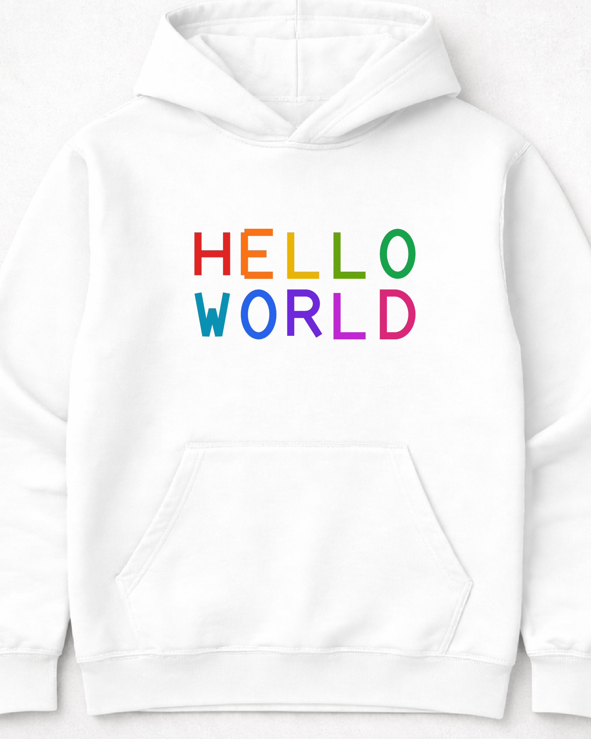pulover s kapuco "hello world"