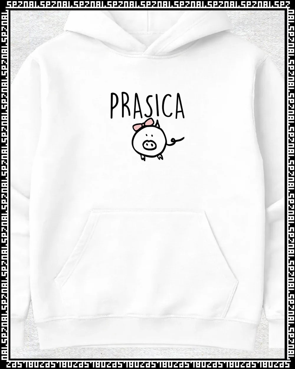 pulover s kapuco "prasica"