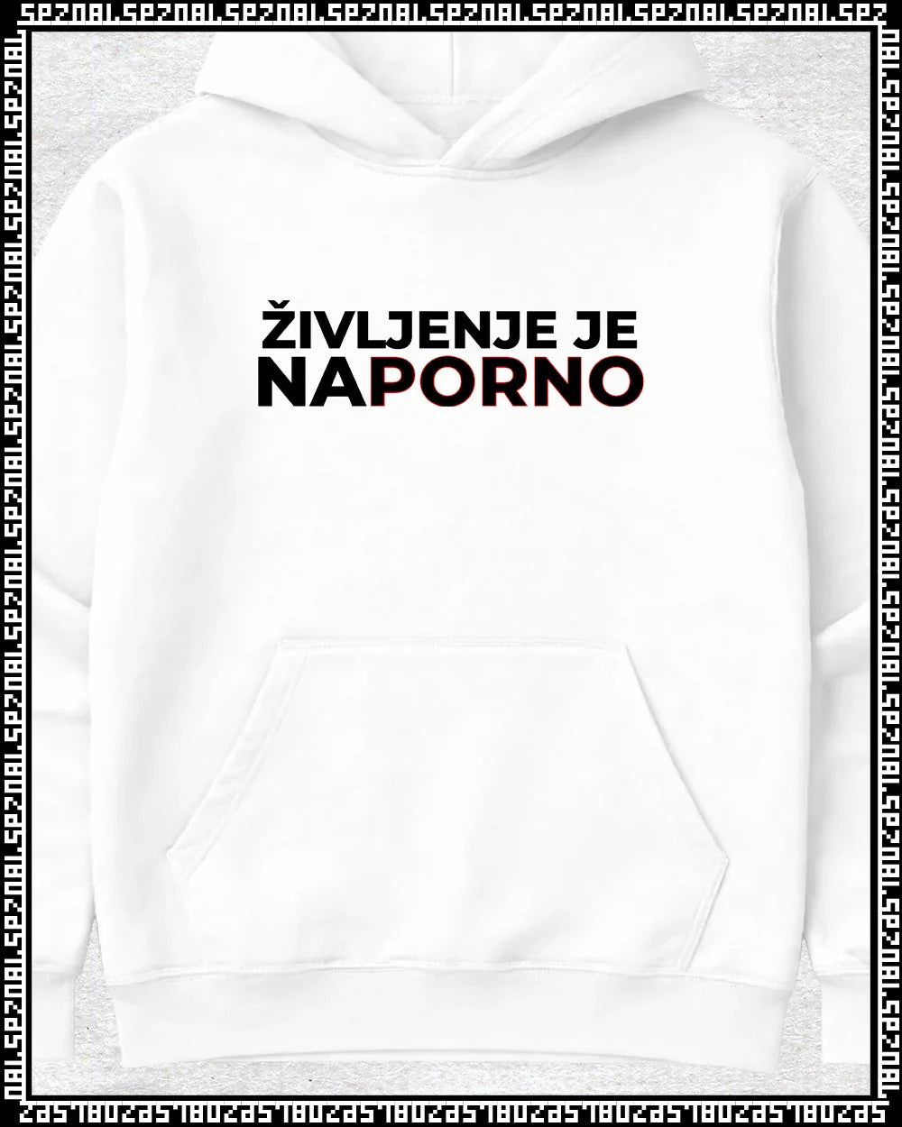 pulover s kapuco "življenje je na porno"