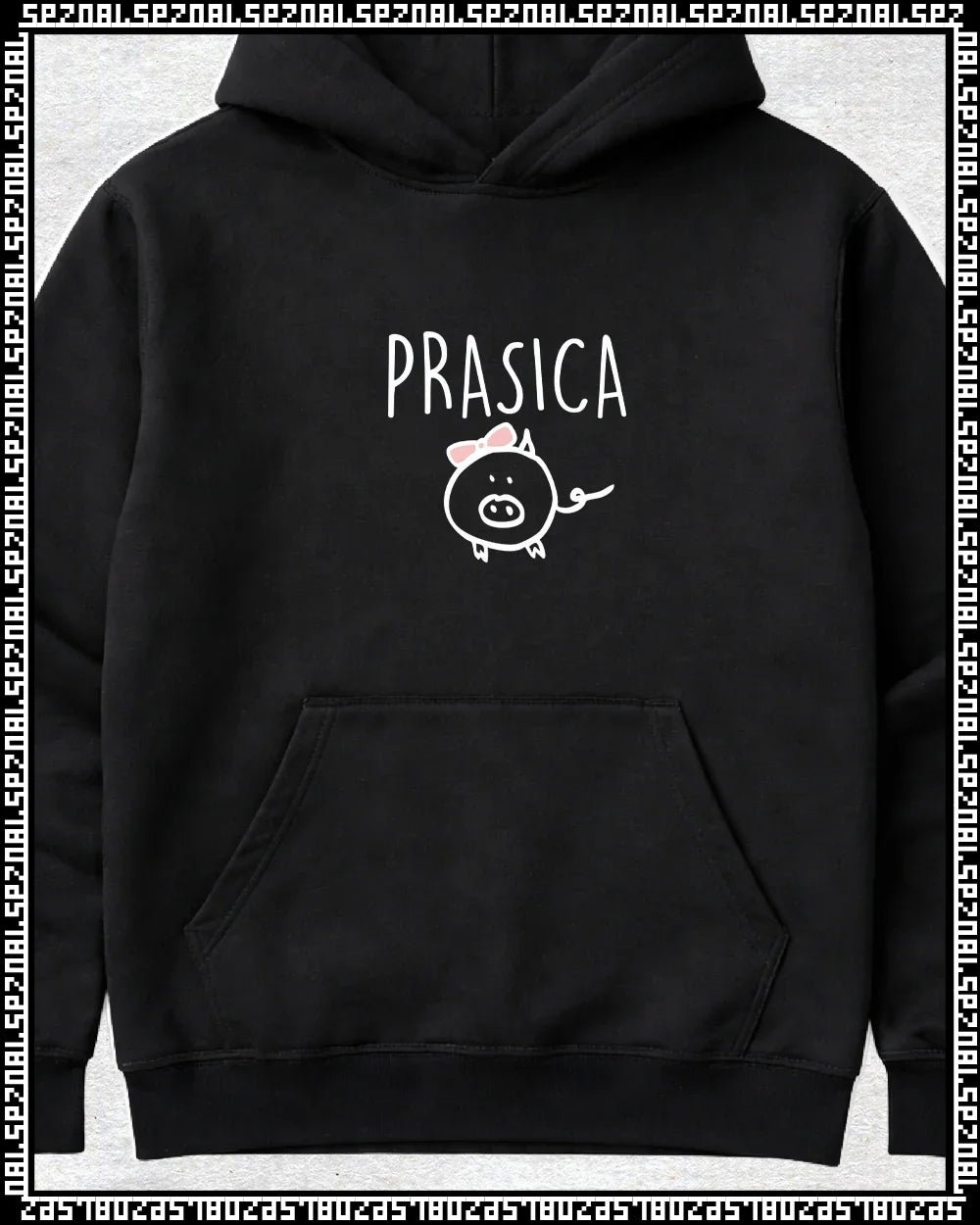 pulover s kapuco "prasica"