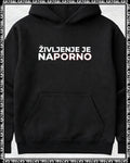 pulover s kapuco "življenje je na porno"