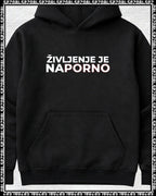 pulover s kapuco "življenje je na porno"