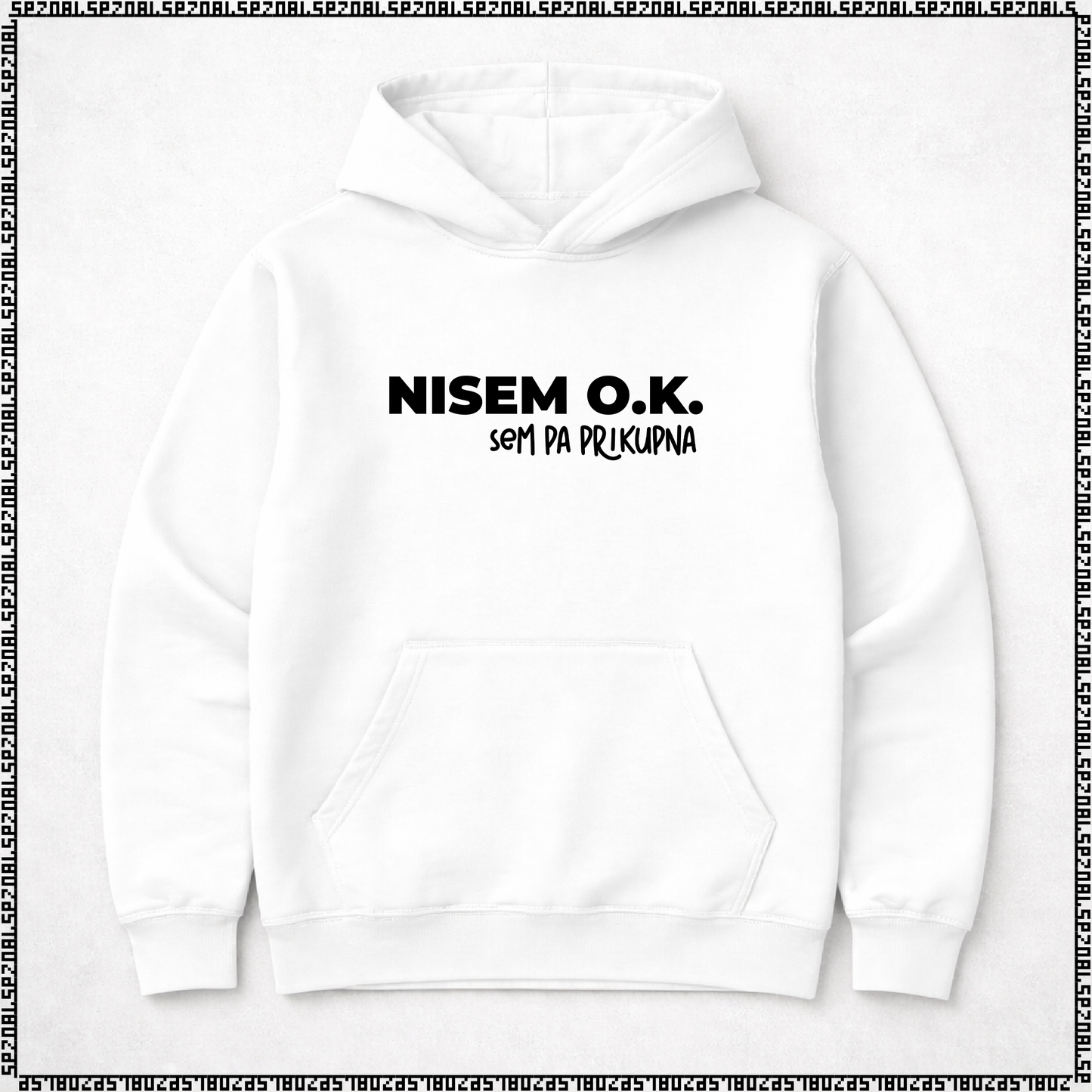 pulover s kapuco "nisem ok, sem pa prikupna"
