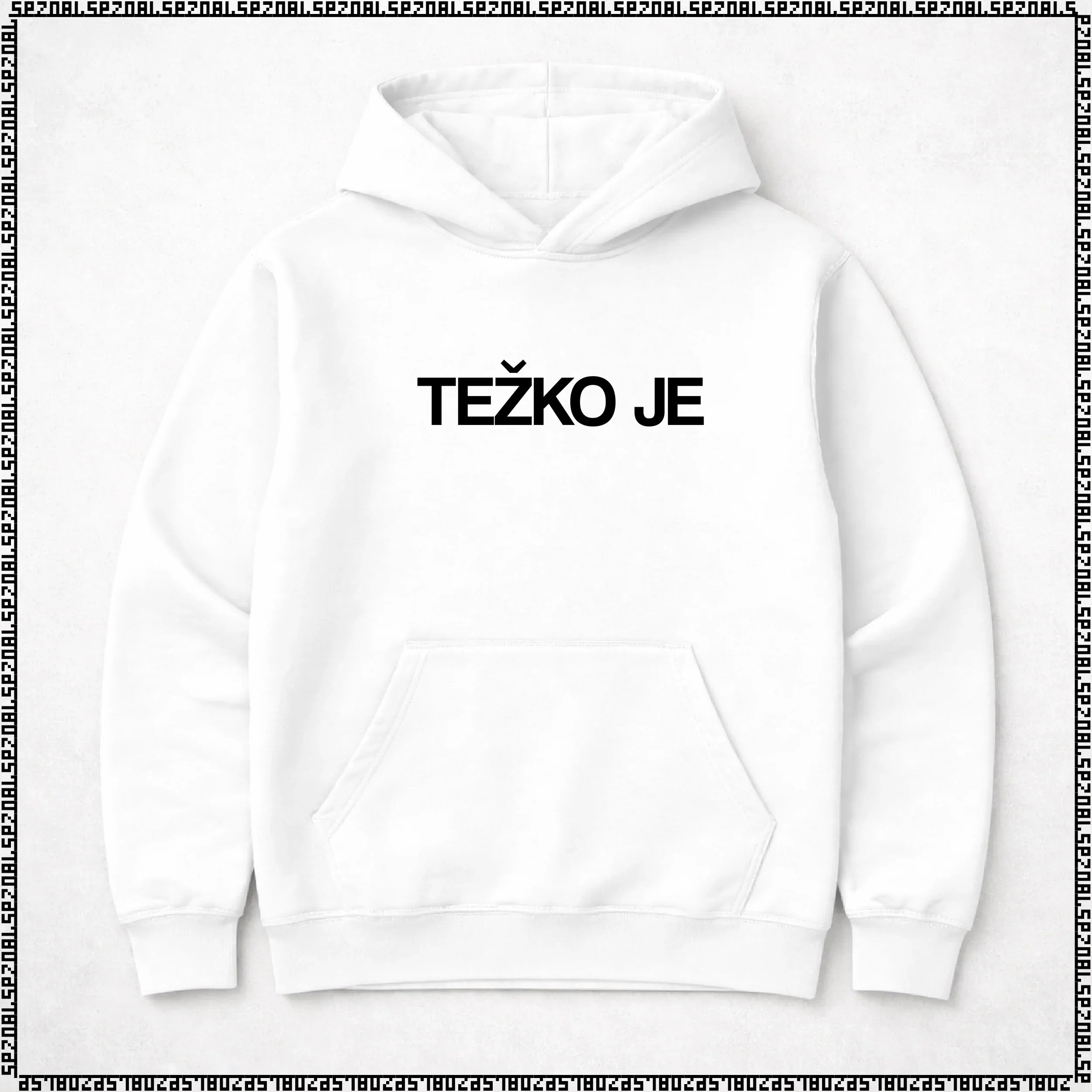 pulover s kapuco "težko je"