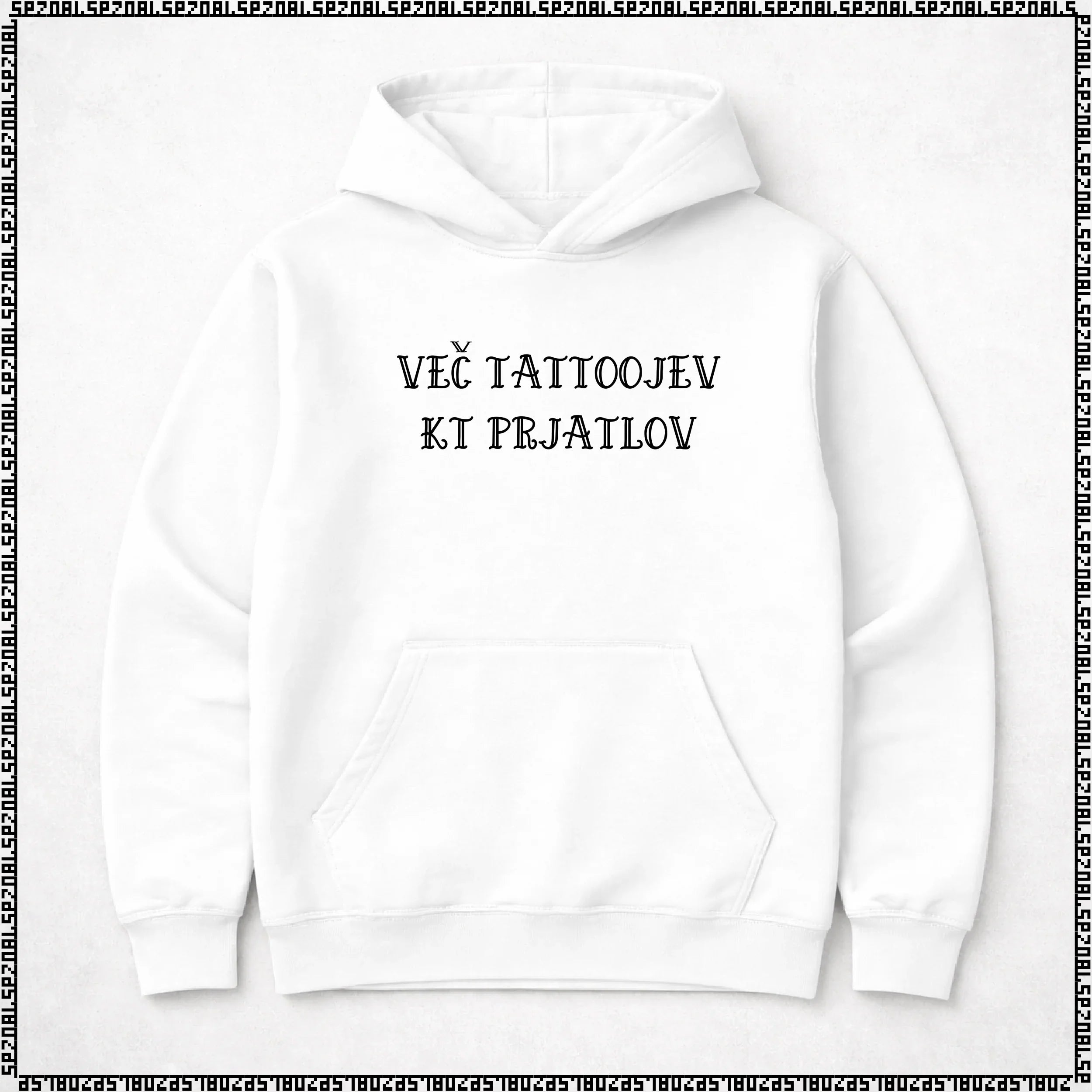 pulover s kapuco "več tattoojev kt prjatlov"