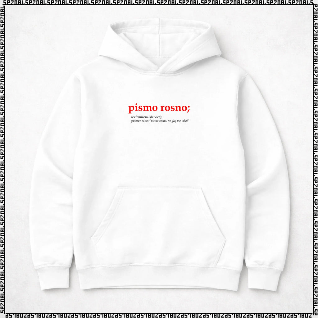 pulover s kapuco "pismo rosno"
