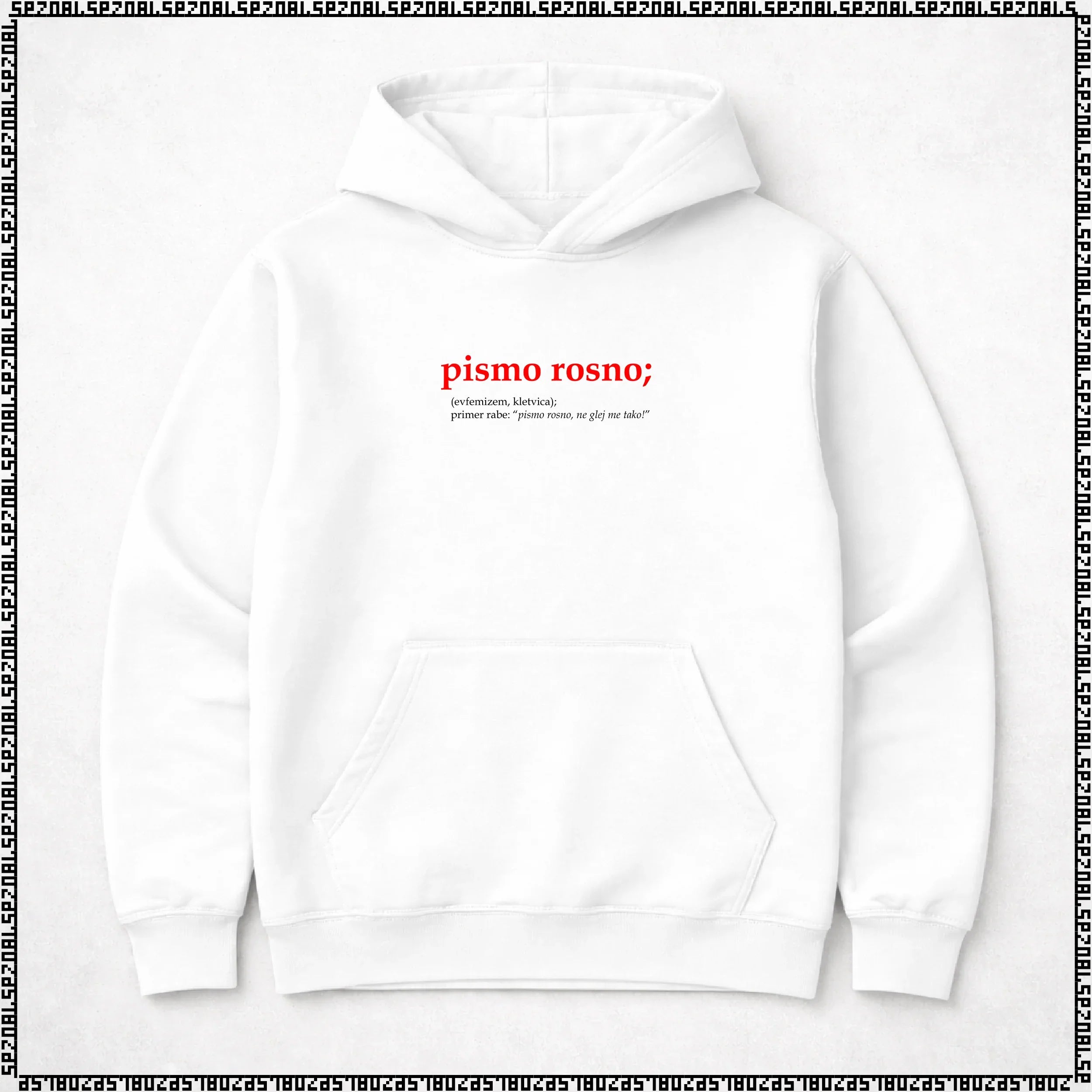 pulover s kapuco "pismo rosno"