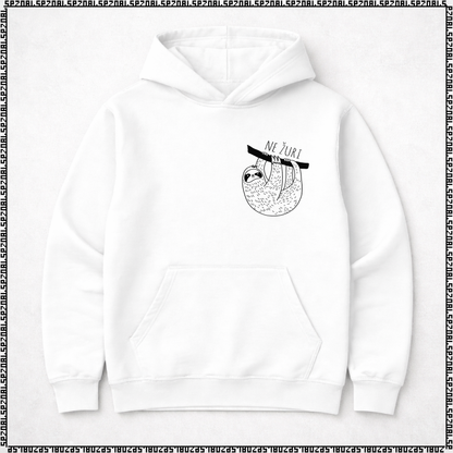 pulover s kapuco "ne žuri"