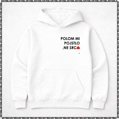 pulover s kapuco "polom mi pojstlo, ne srca."