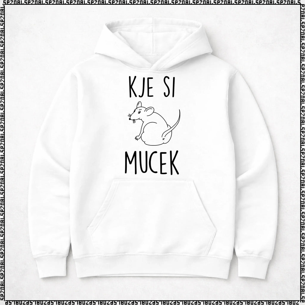 pulover s kapuco "kje si mucek"