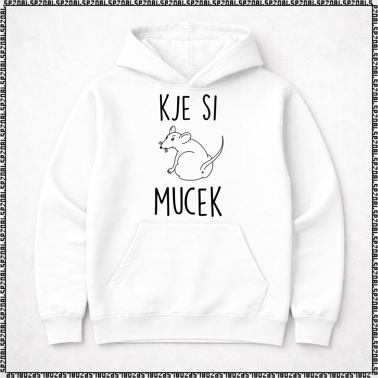 pulover s kapuco "kje si mucek"