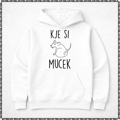 pulover s kapuco "kje si mucek"