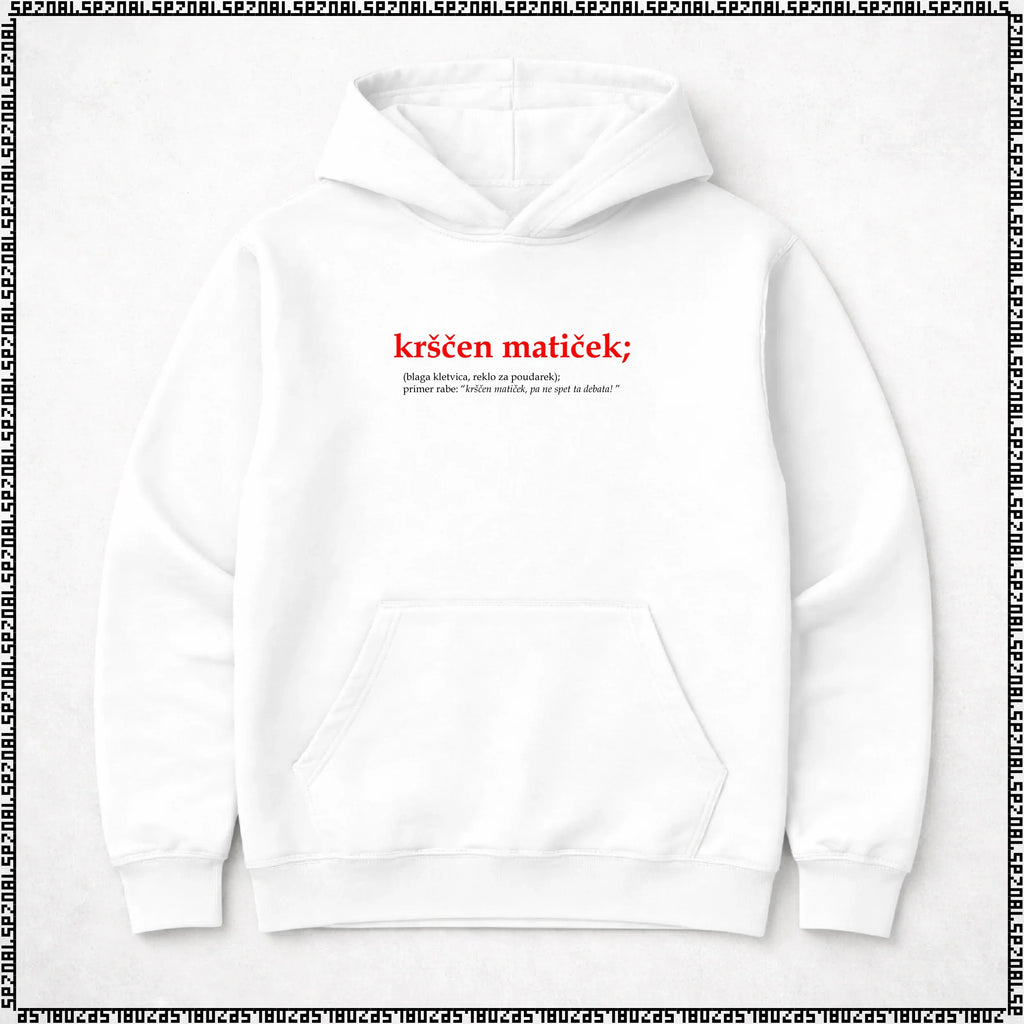 pulover s kapuco "krščen matiček"