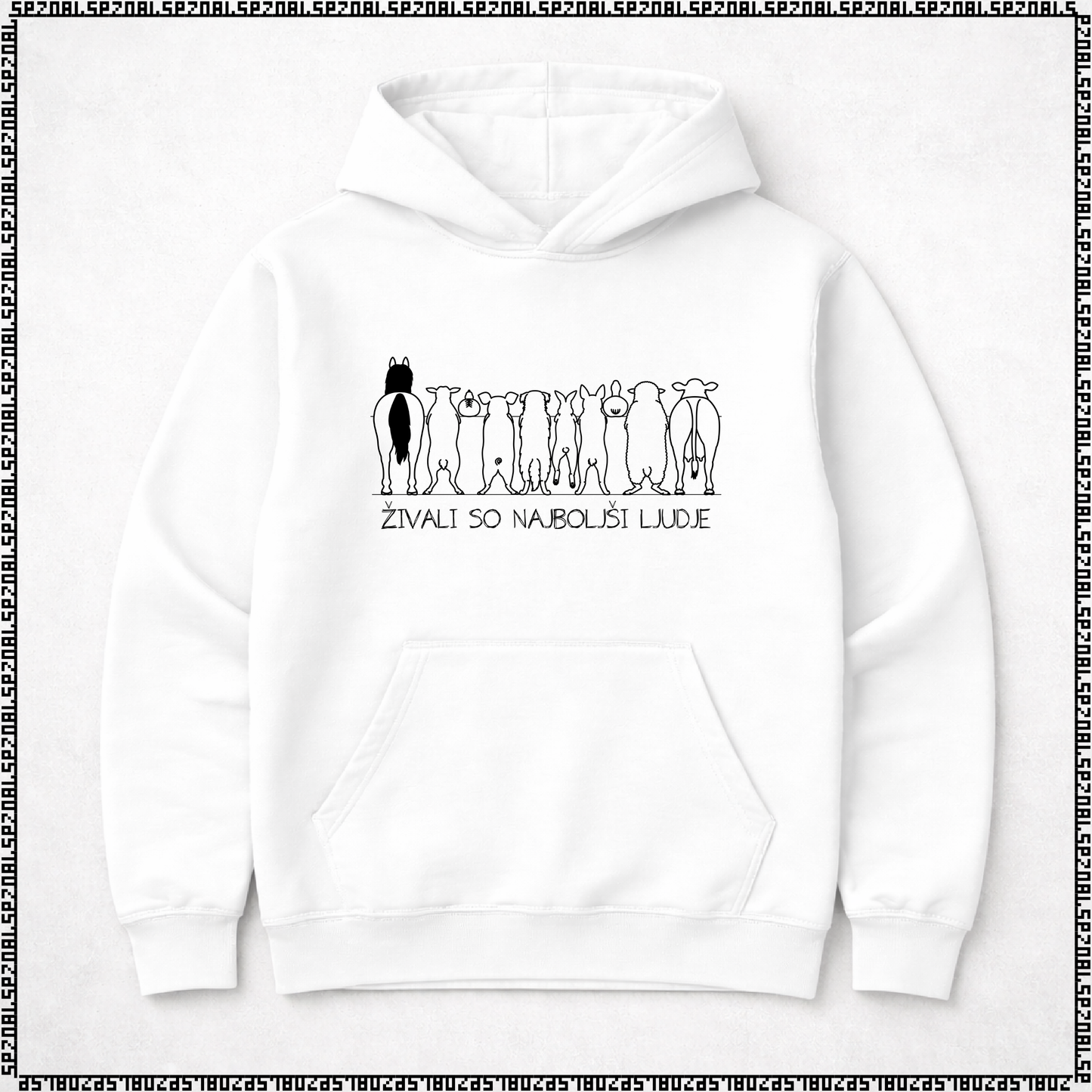 pulover s kapuco "živali so najboljši ljudje"