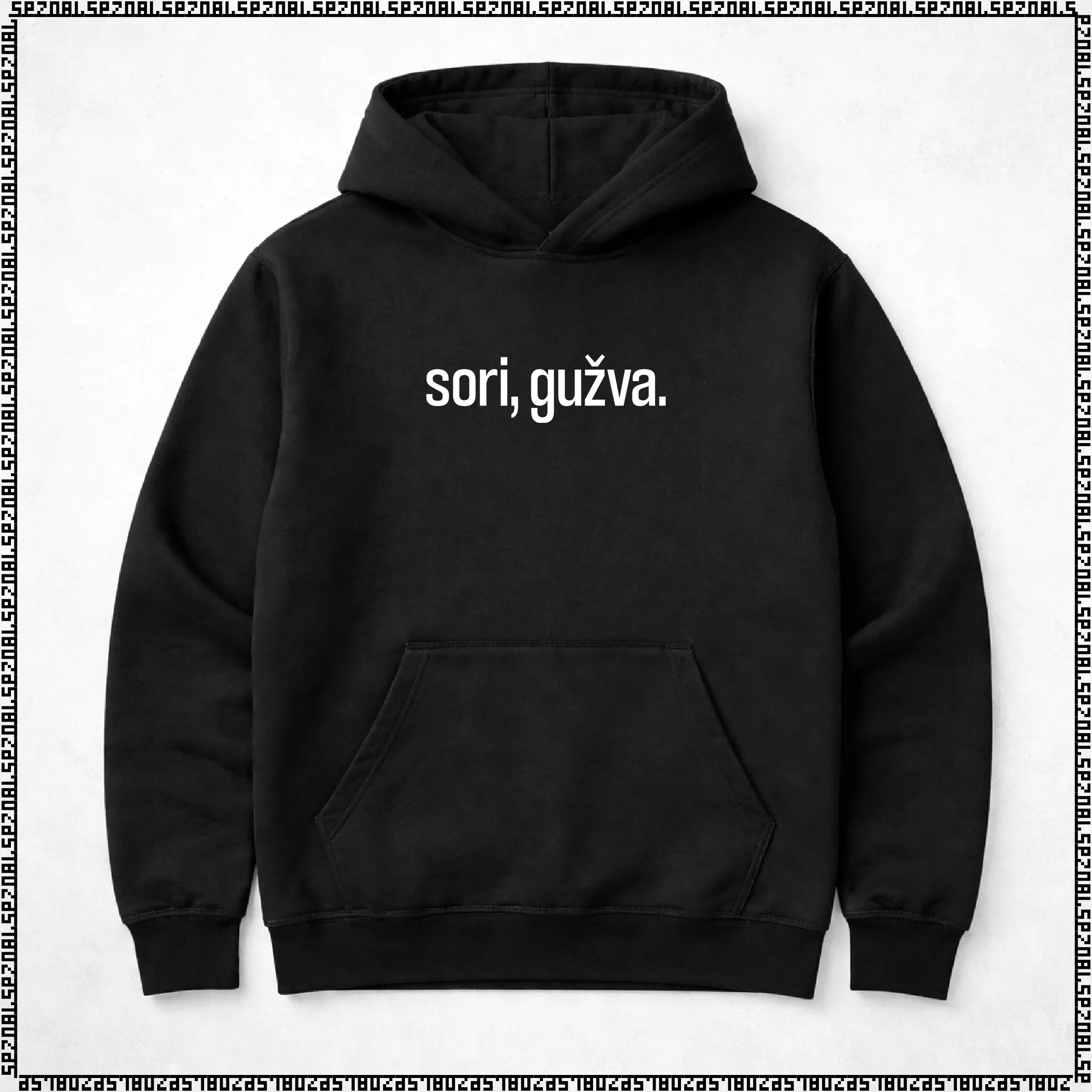 pulover s kapuco "sori, gužva"