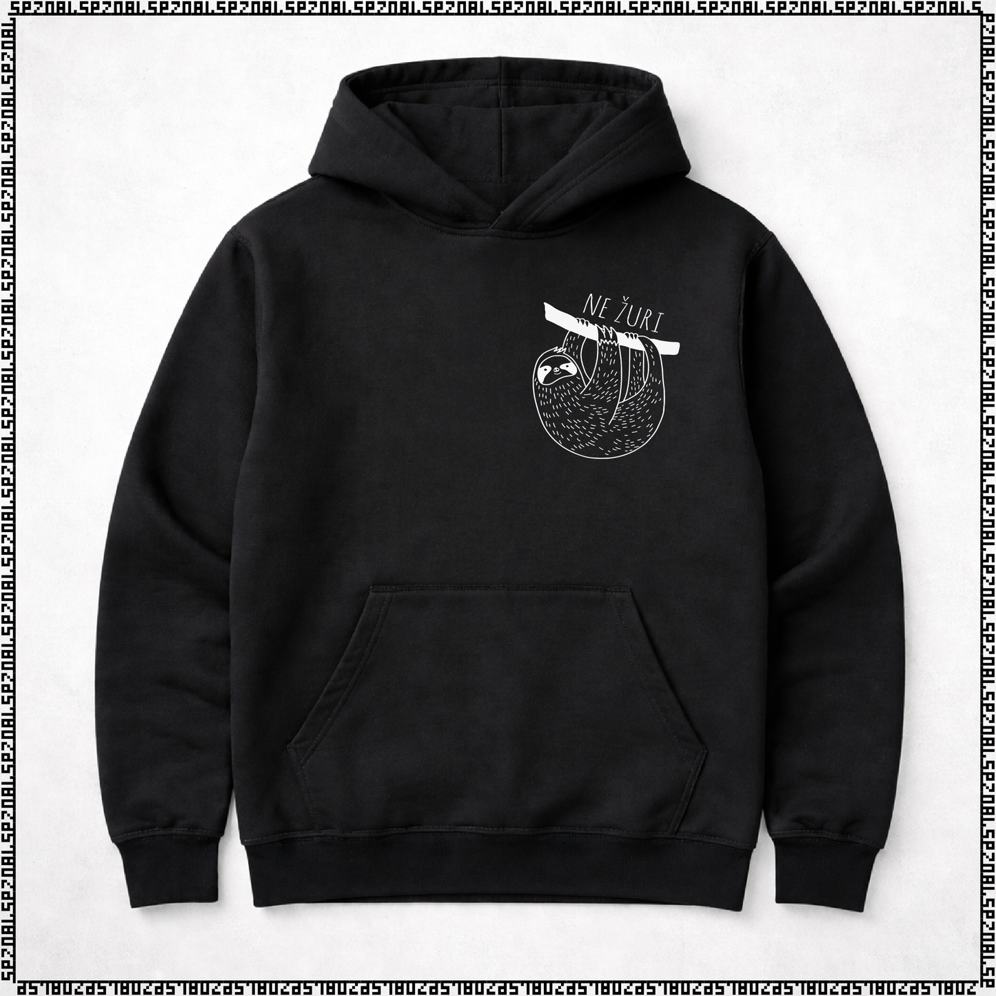 pulover s kapuco "ne žuri"