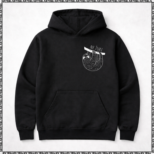 pulover s kapuco "ne žuri"