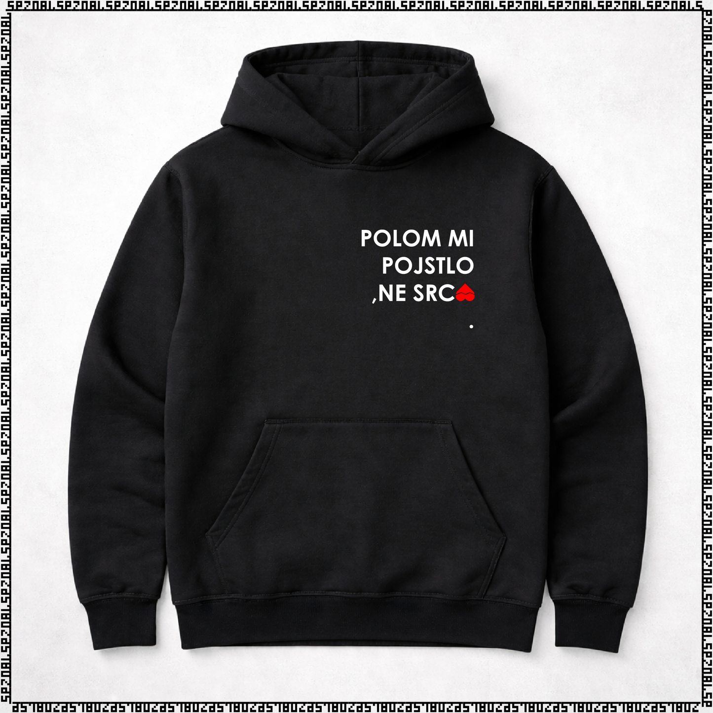 pulover s kapuco "polom mi pojstlo, ne srca."