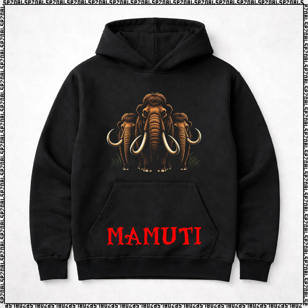 pulover s kapuco "mamuti"