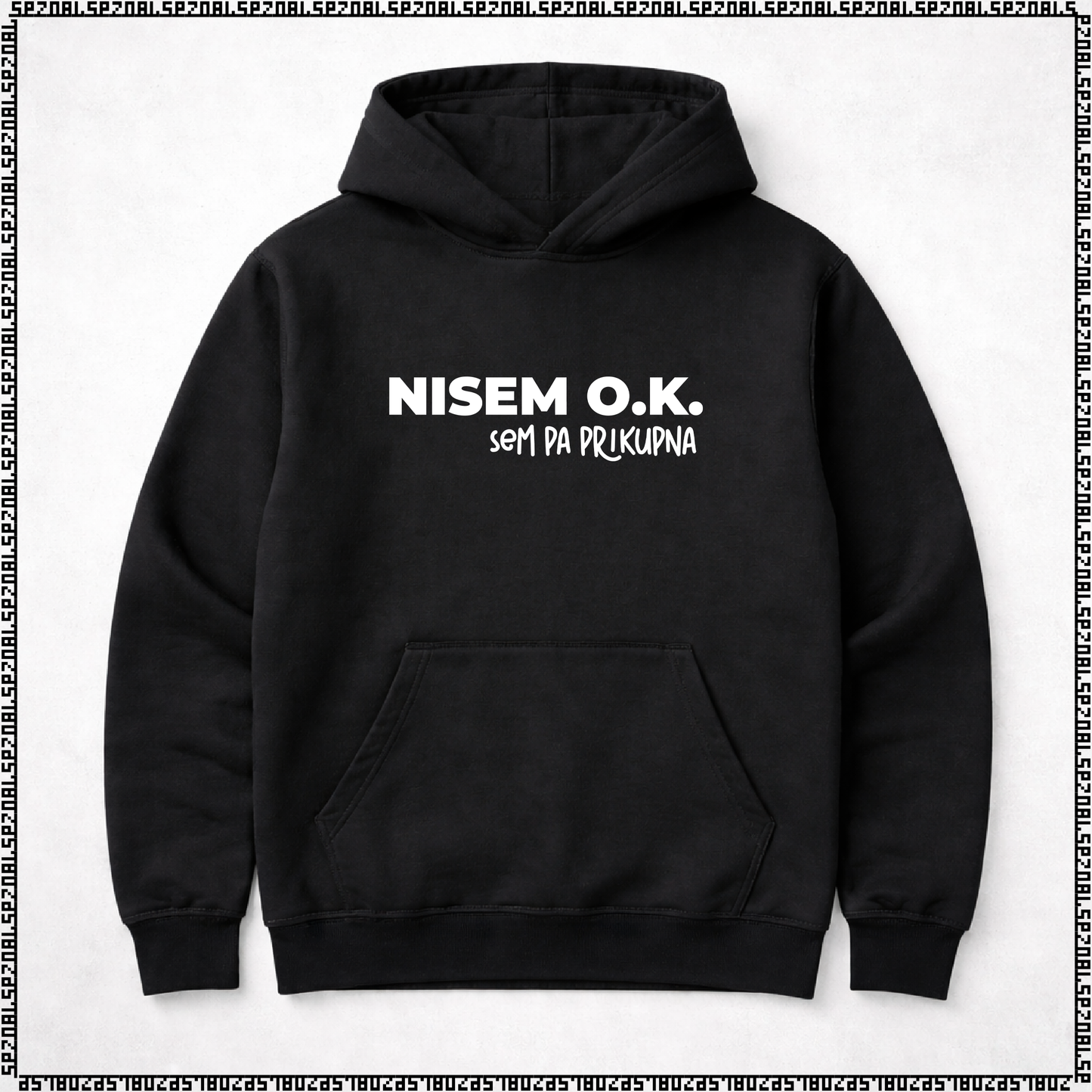 pulover s kapuco "nisem ok, sem pa prikupna"