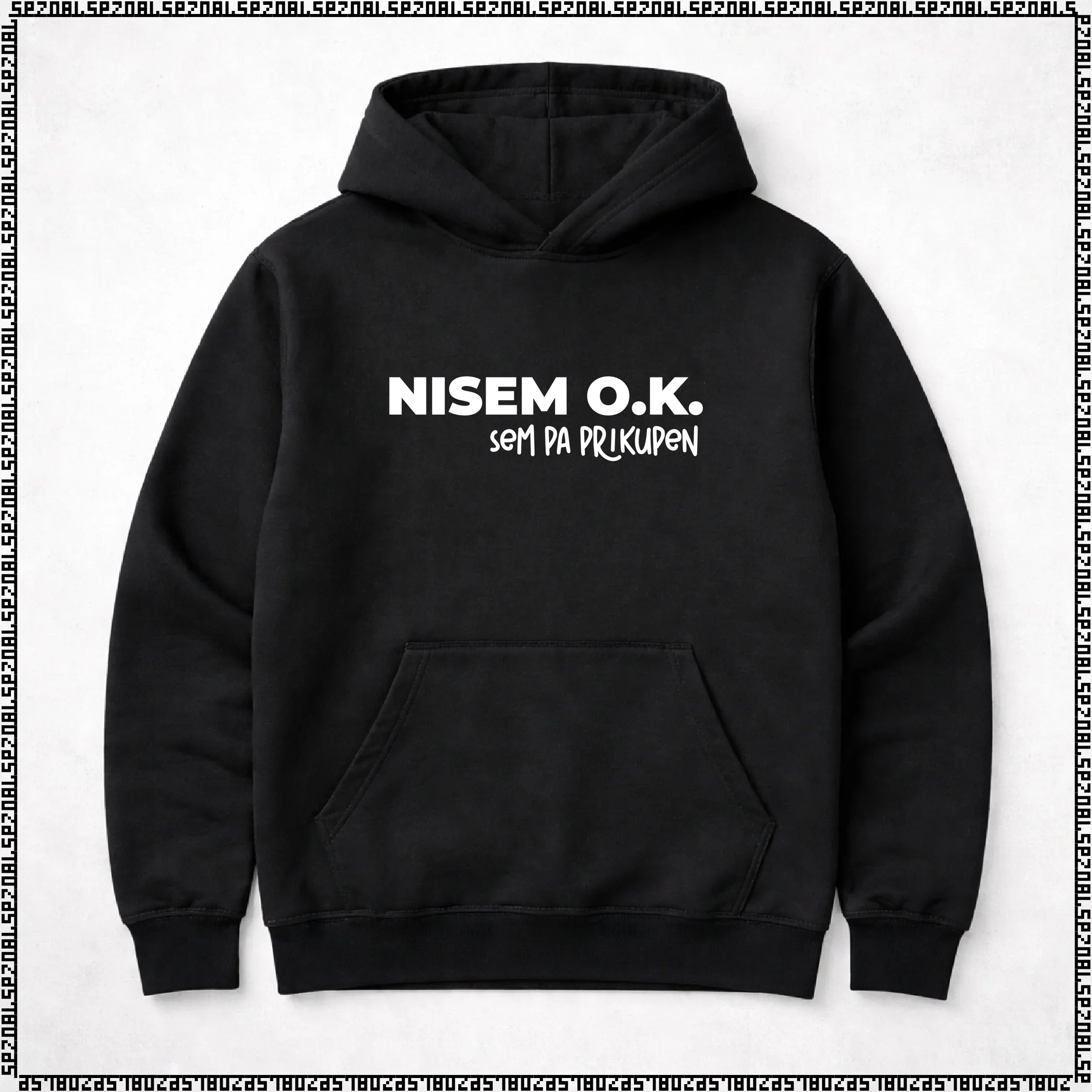 pulover s kapuco "nisem ok, sem pa prikupen"