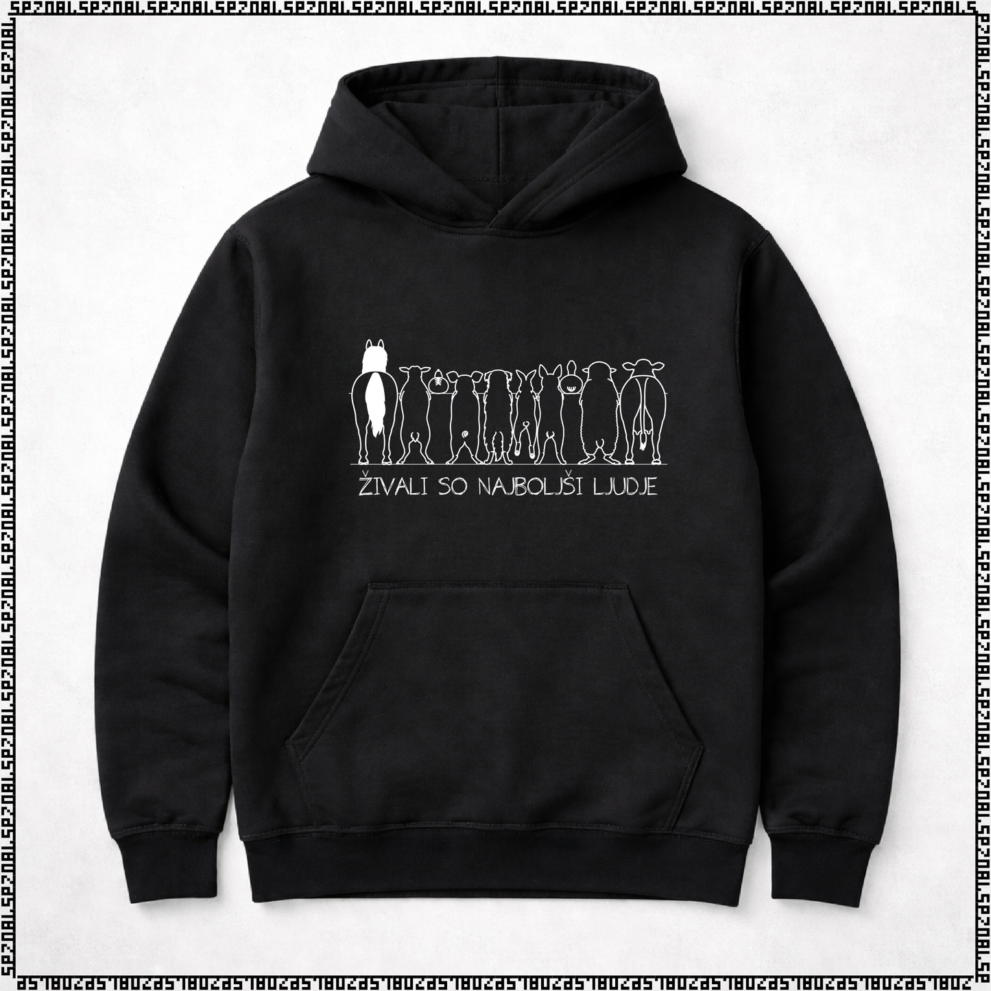 pulover s kapuco "živali so najboljši ljudje"