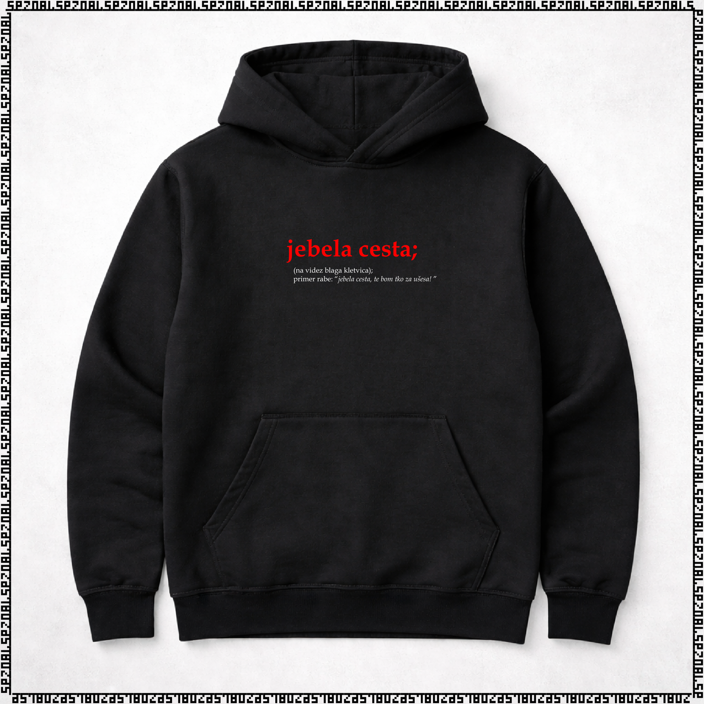 pulover s kapuco "jebela cesta"