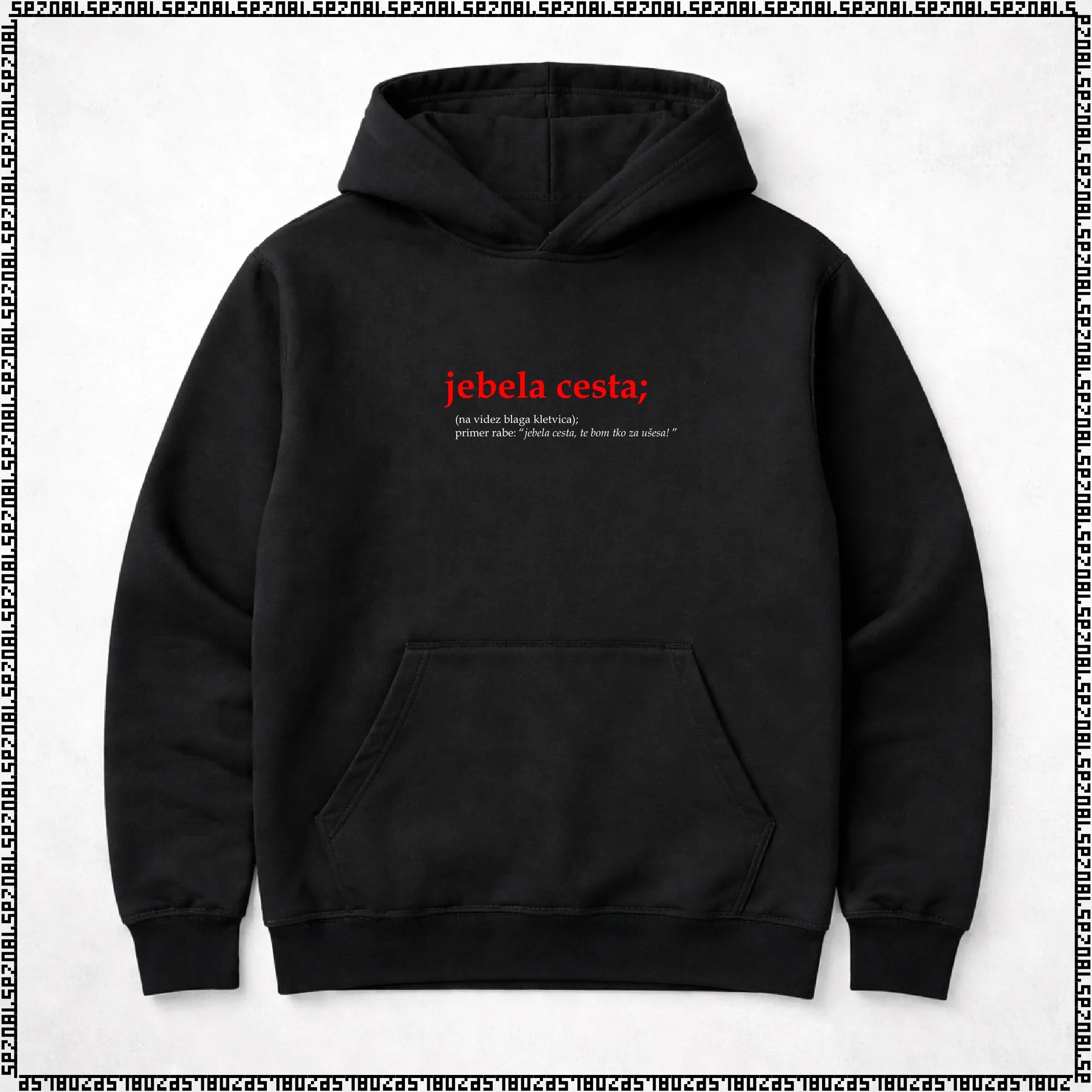 pulover s kapuco "jebela cesta"