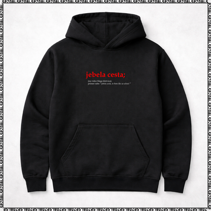 pulover s kapuco "jebela cesta"