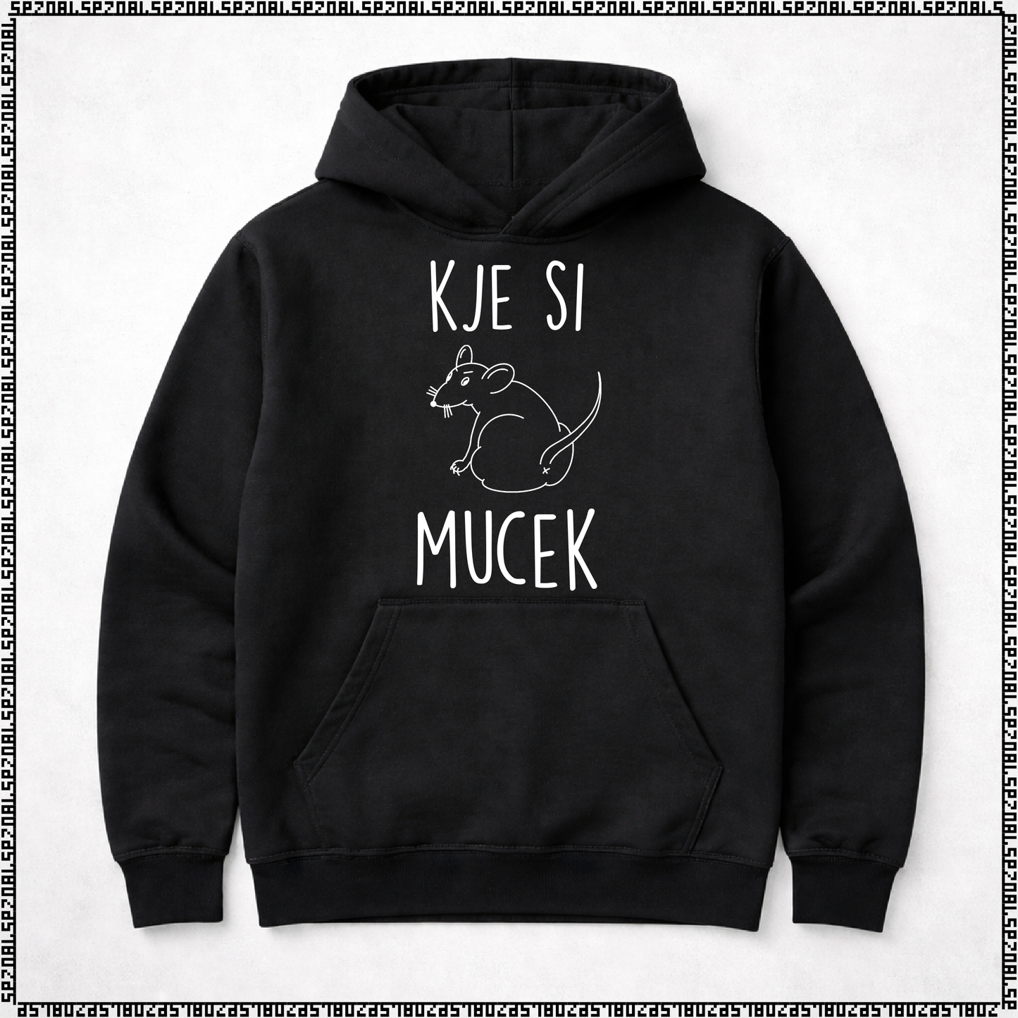 pulover s kapuco "kje si mucek"