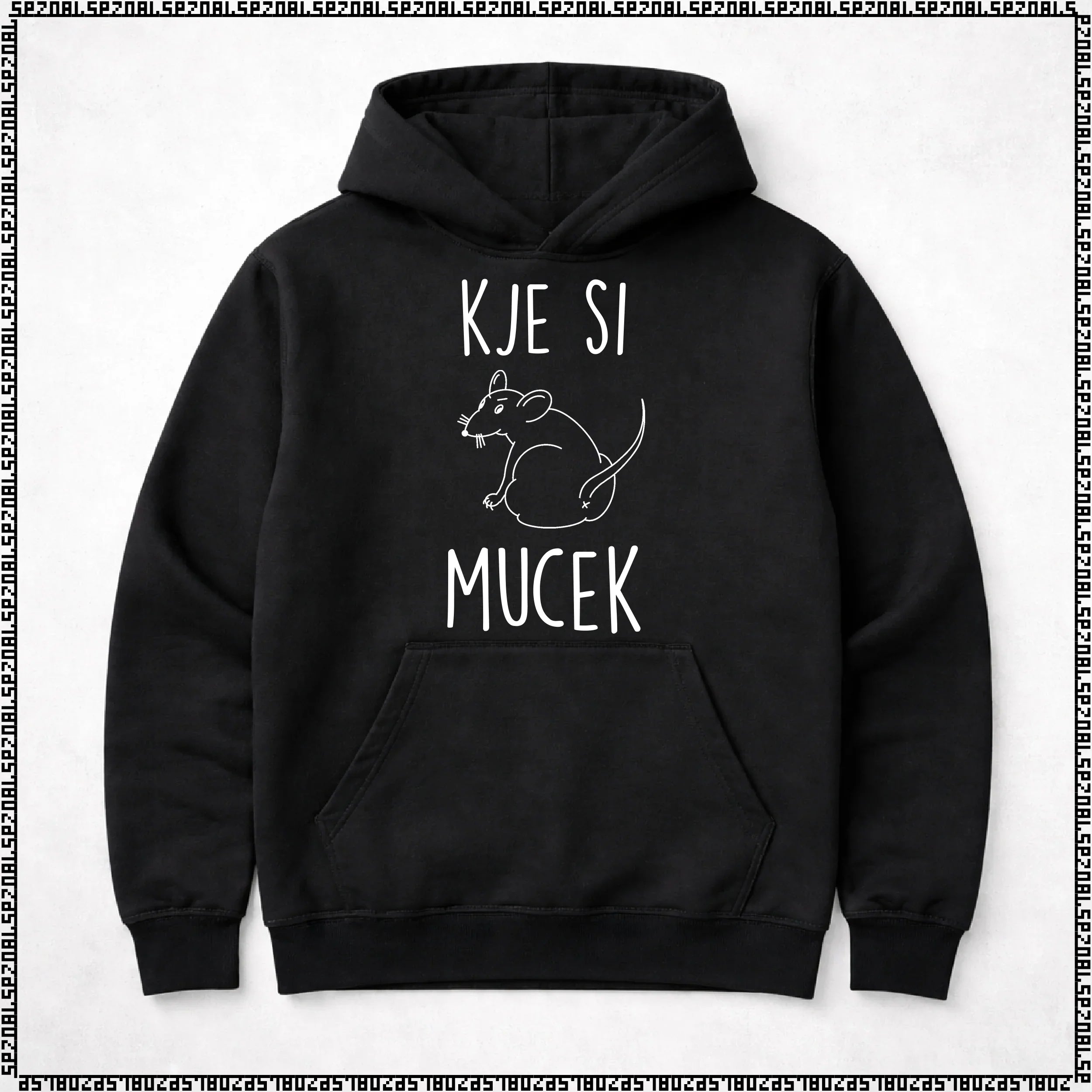 pulover s kapuco "kje si mucek"