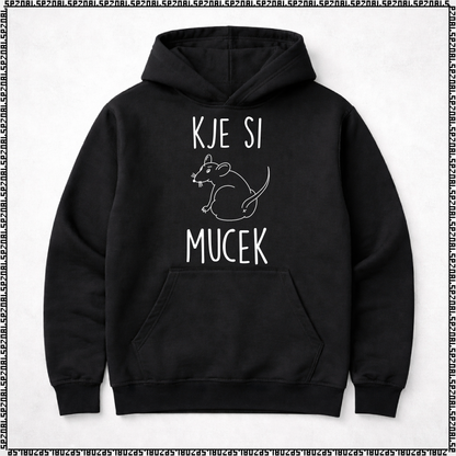 pulover s kapuco "kje si mucek"