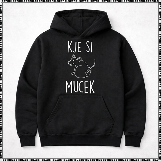pulover s kapuco "kje si mucek"