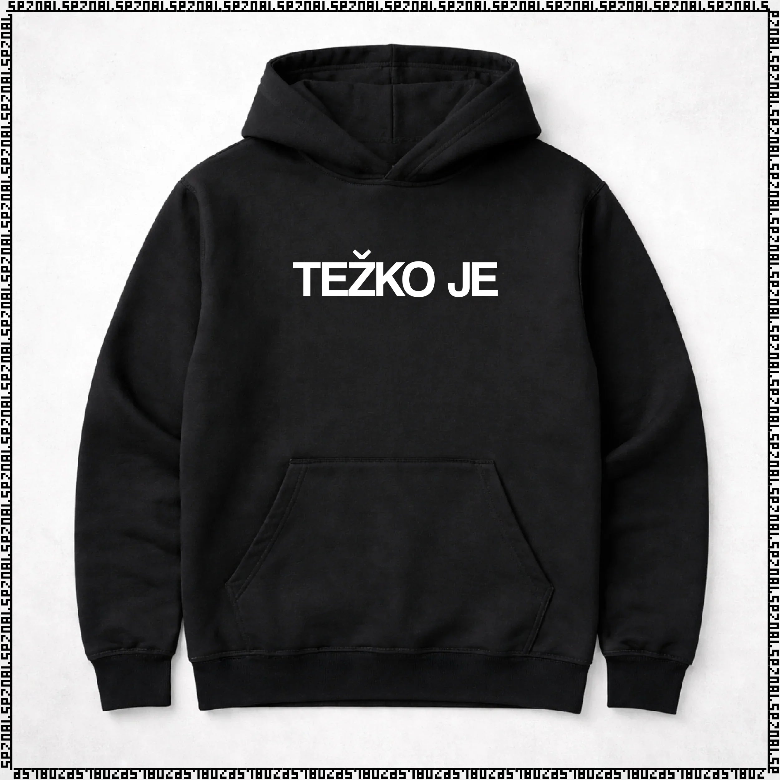 pulover s kapuco "težko je"