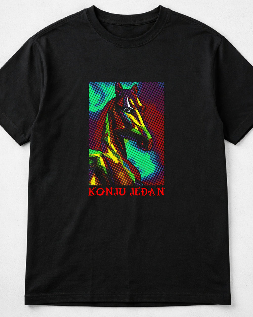 majica "konju jedan" - mockup črn