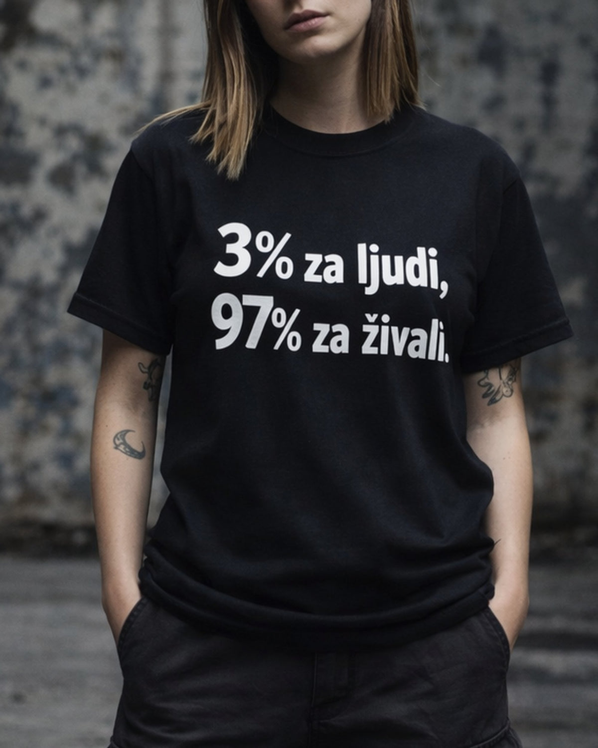 majica "3 procente za ljudi 97 za živali"