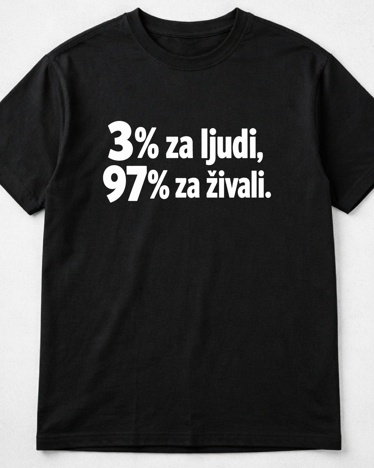majica "3 procente za ljudi 97 za živali"
