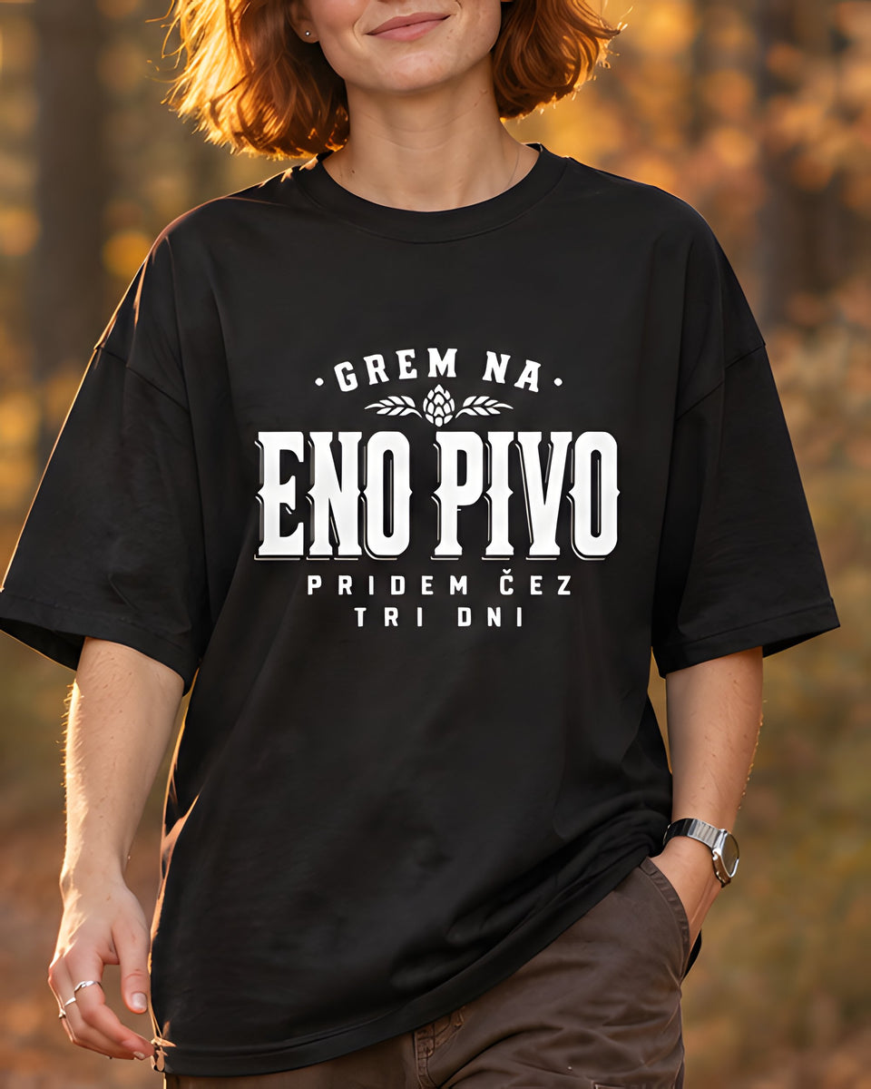 majica "eno pivo" - izrez črna
