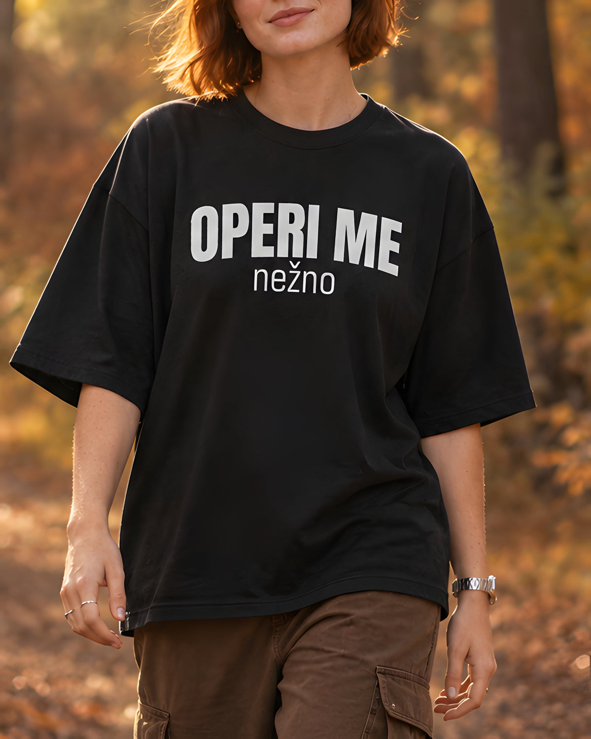 majica "operi me nežno" - izrez črna